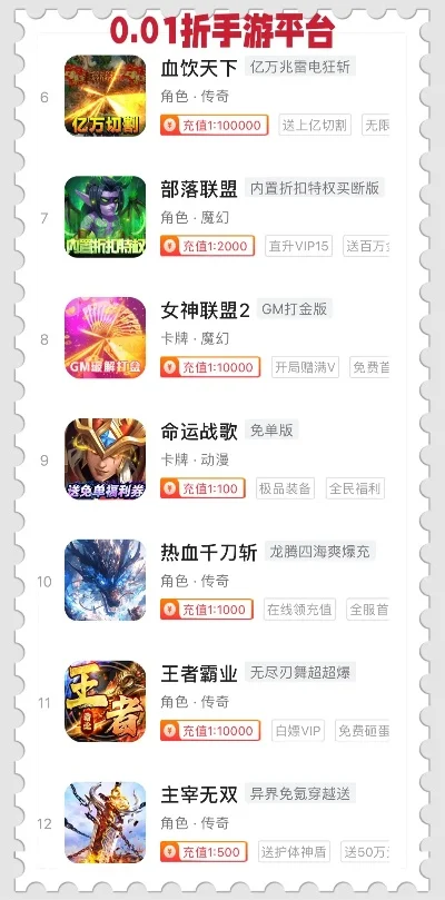 手游折扣端中心排行榜-手游折扣中心排行榜