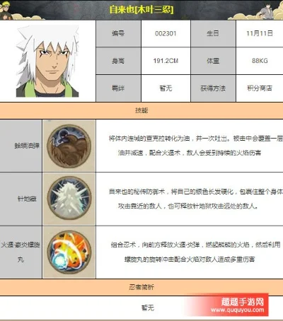 火影手游自来也排行榜-自来也手游排名策略